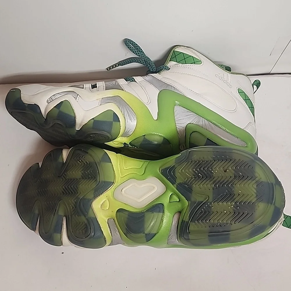 Adidas Seattle Sounders SFC Green,Gray & White High-Top Sneakers Born In 74 Sz13